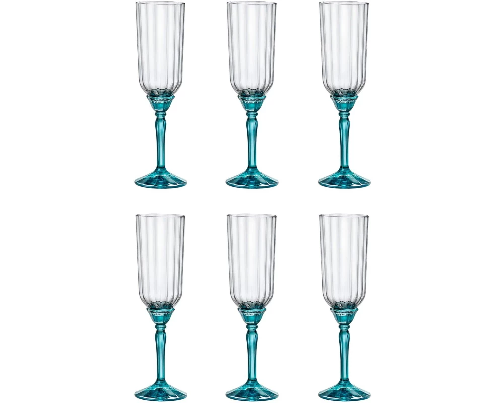Bormioli Rocco Sektglas Florian 210 ml, 6 Stück, Blau