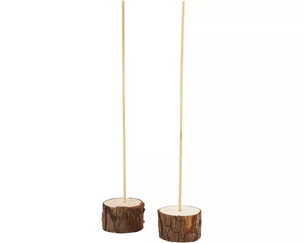 Creativ Company Holzartikel Standfuss mit Spiess 25 cm
