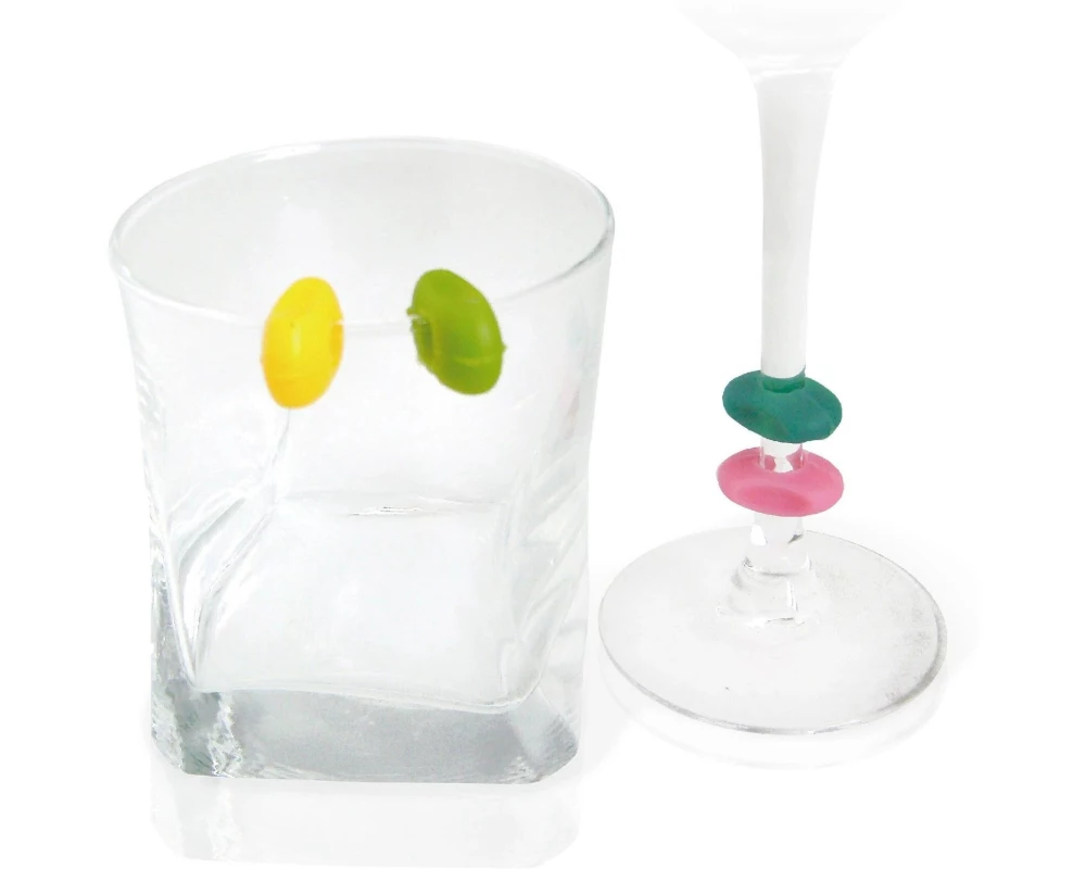 Vin Bouquet Glasmarkierer Glasmarker-Set 12 Stück, Mehrfarbig