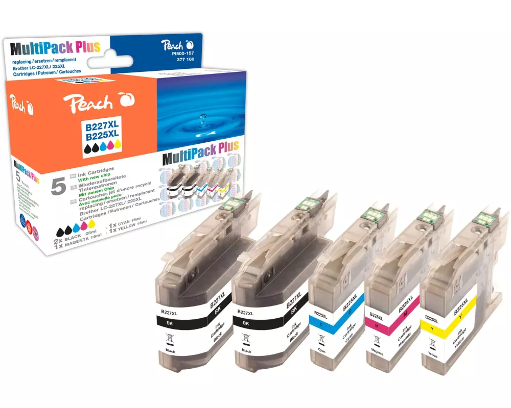 Peach Tintenset Brother LC-227XL / LC-225XL C, M, Y, 2x BK