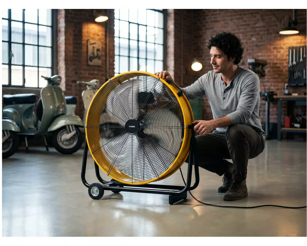 FURBER Bodenventilator Vayu-Fortis 24", Schwarz/Gelb