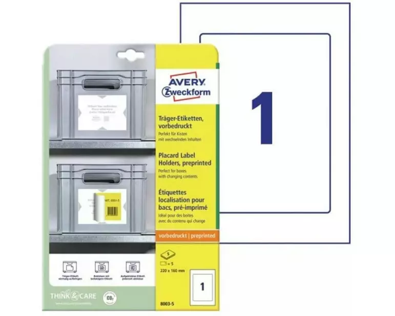 Avery Zweckform Träger-Etiketten 220 x 160 mm, 5 Blatt, 5 Stück