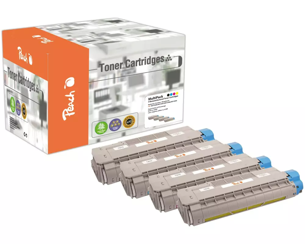 Peach Tonerset OKI 4431530 BK, C, M, Y