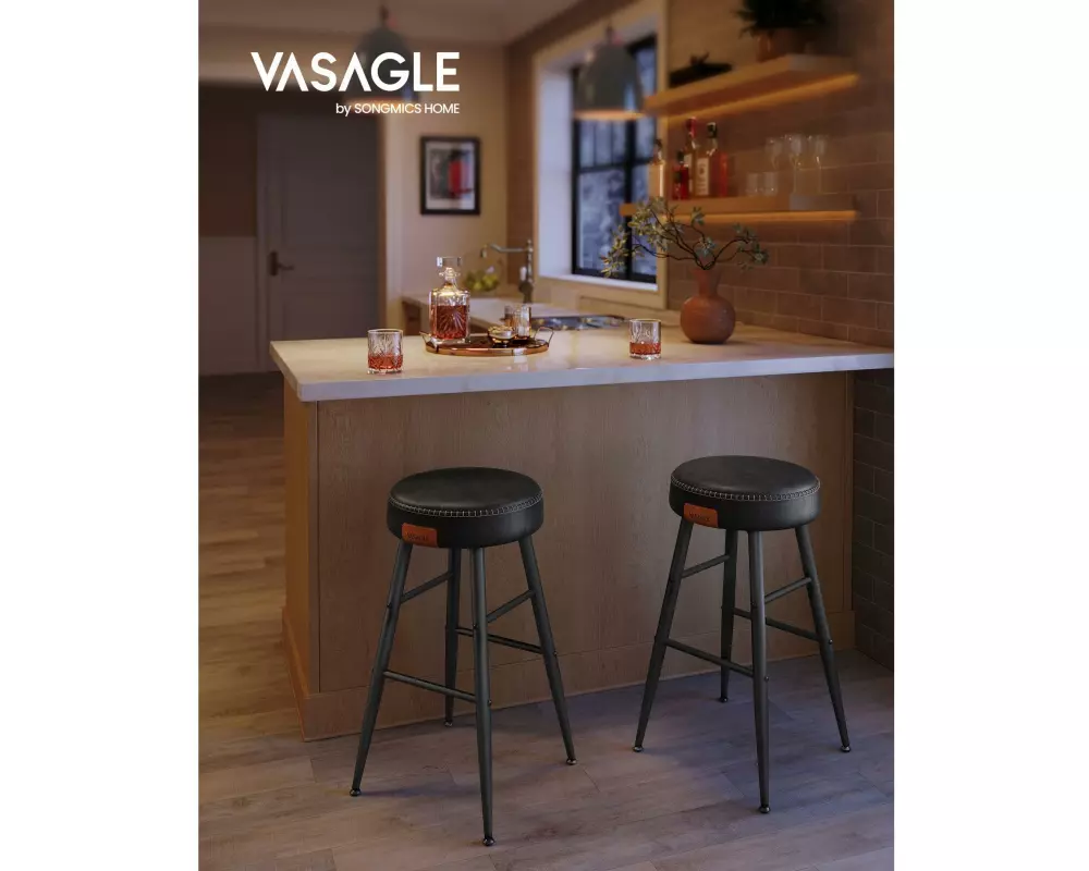 VASAGLE Barhocker, 2er-Set 49.5 x 63 cm, Schwarz