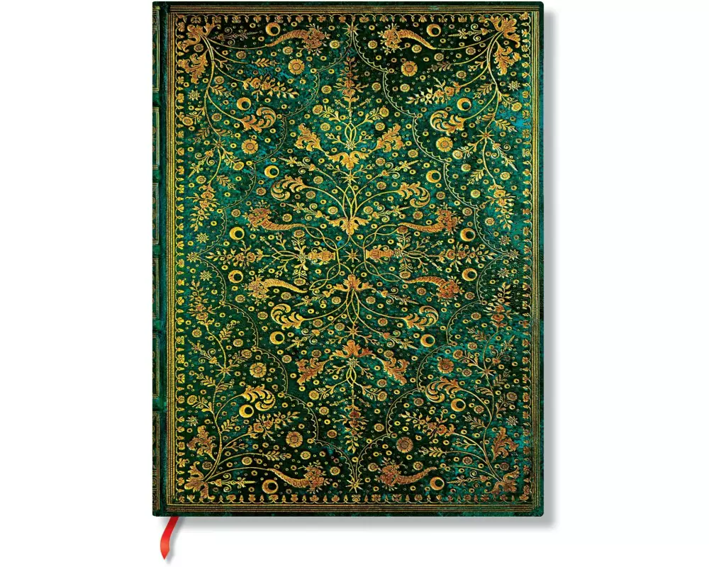 Paperblanks Notizbuch Smaragdblume 17.5 x 23 cm, Liniert, Smaragdgrün