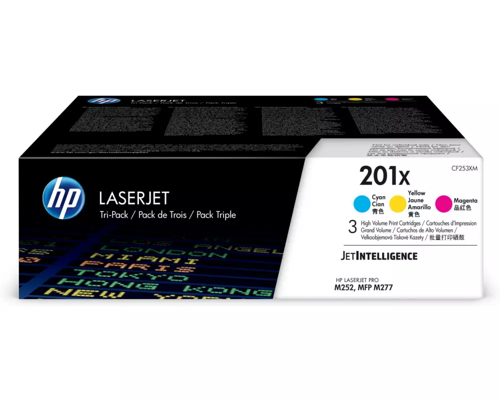 HP Toner Nr. 201X (CF253XM) Magenta/Yellow/Cyan