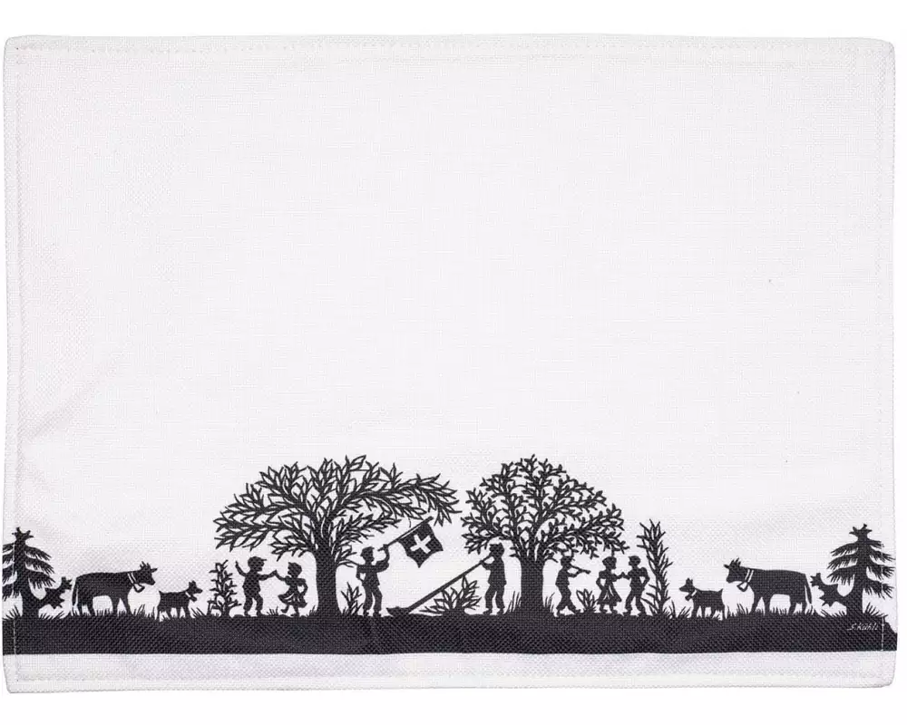 Kadastar Tischset Bergchilbi 33 cm x 45 cm, Schwarz/Weiss