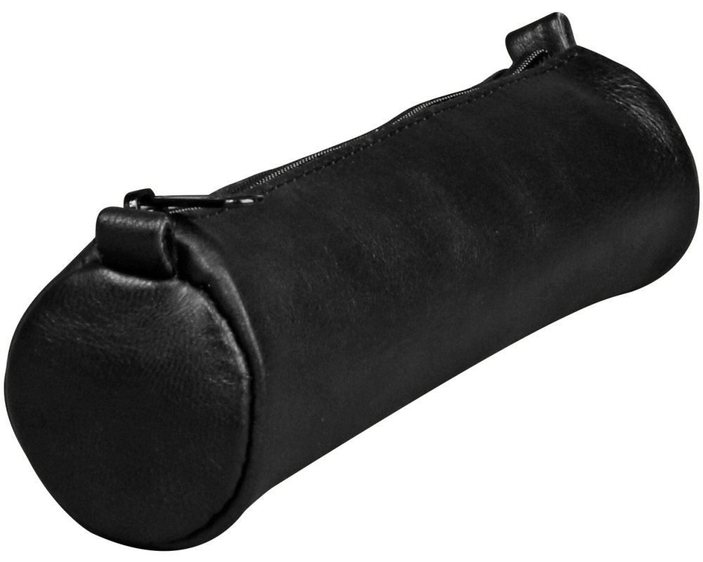 CLAIREFONTAINE Schlamperetui AgeBag 18,5x4cm 77019C schwarz, rund, Leder