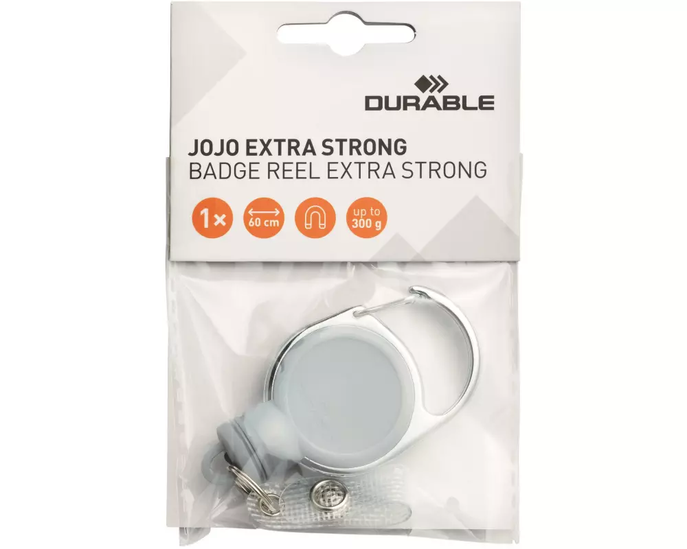 DURABLE Ausweishalter Jojo Extra Strong mit Clip, Grau