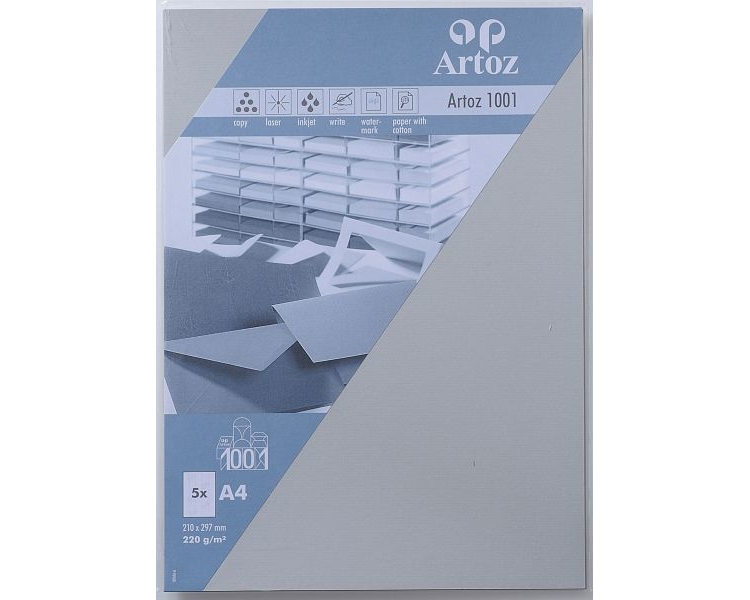 ARTOZ Karten 1001 A4 107696142 220g, lichtgrau 5 Blatt