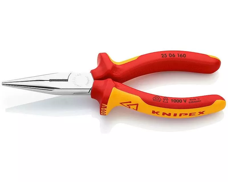 Knipex Flachrundzange 160 mm 1000 V mit Schneide verchromt