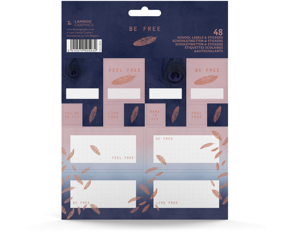 ROOST Schuletiketten Midnight Gold 505934 mix 16x1x21cm