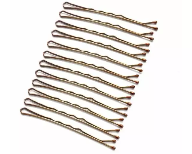 DailyGo Haarspange Bobbypin 6 cm 12 Stück, gewellt, Braun