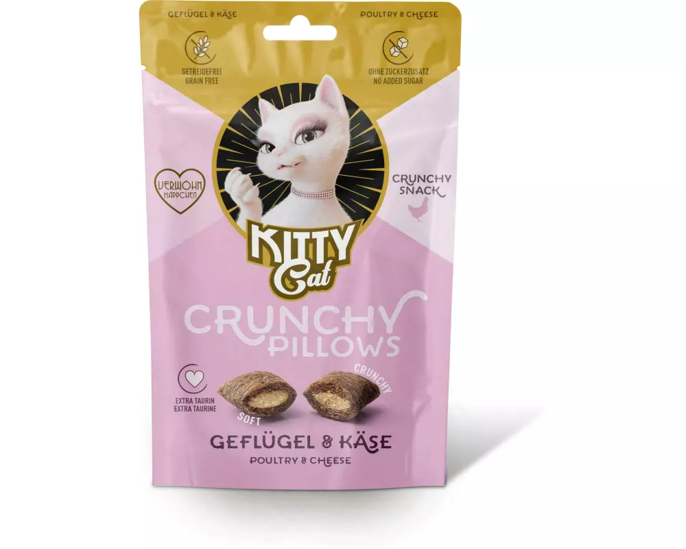 KITTY Cat KittyCat Crunchy Pillows Geflügel, Käse 10 x 60 g