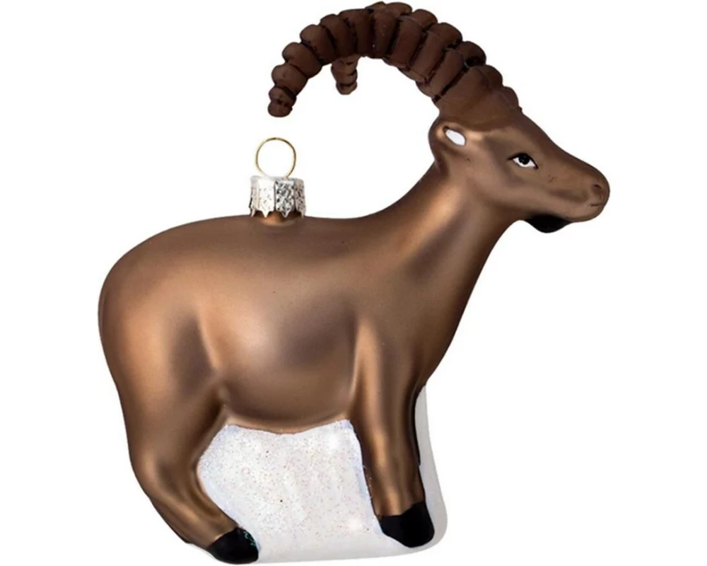 creanorm Weihnachtskugel Steinbock Braun/Weiss