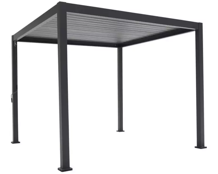 Creative Living Alu/Stahl-Pergola, Schwarz, 300 x 300 x 240 cm
