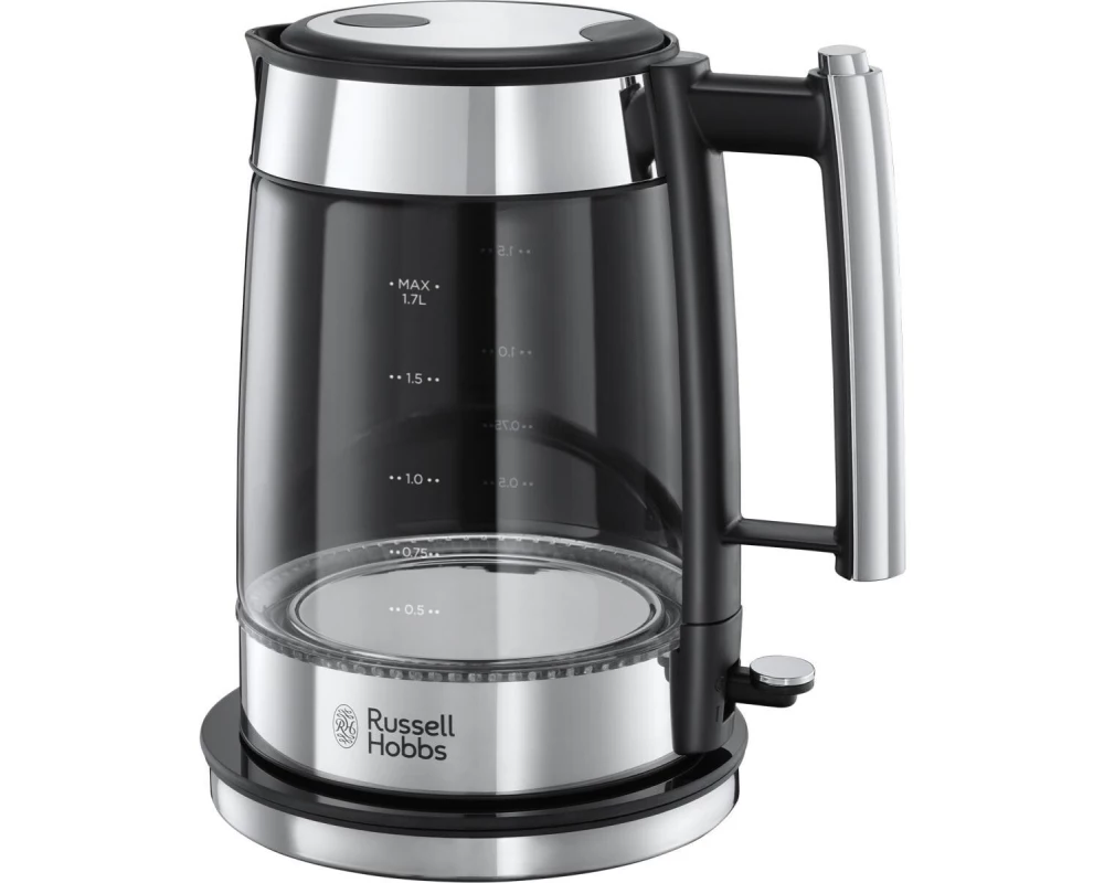 Russell Hobbs Wasserkocher Elegance 1.7 l, Silber/Transparent