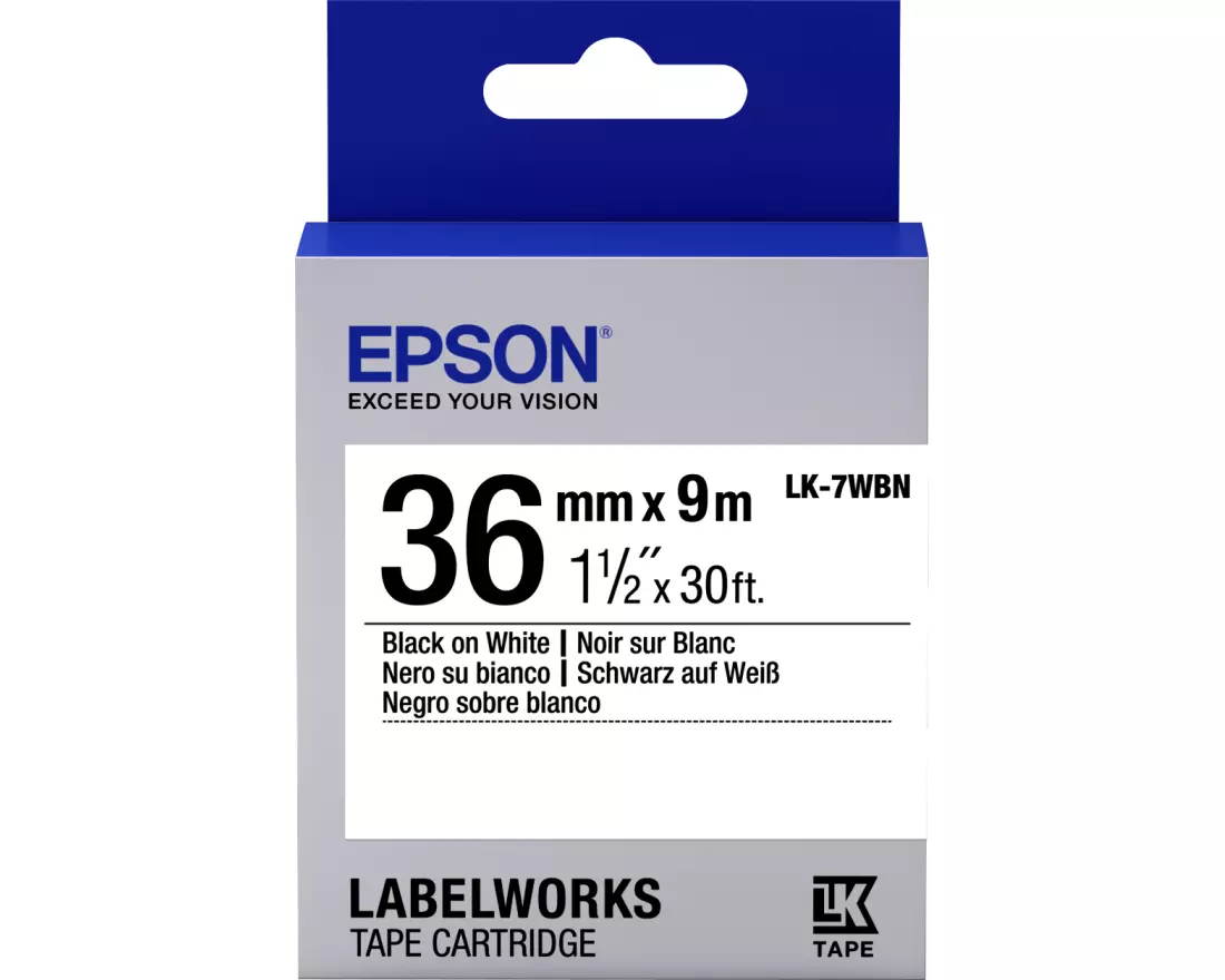 Epson LK-7WBN Label Etikette Schwarz auf weiss
