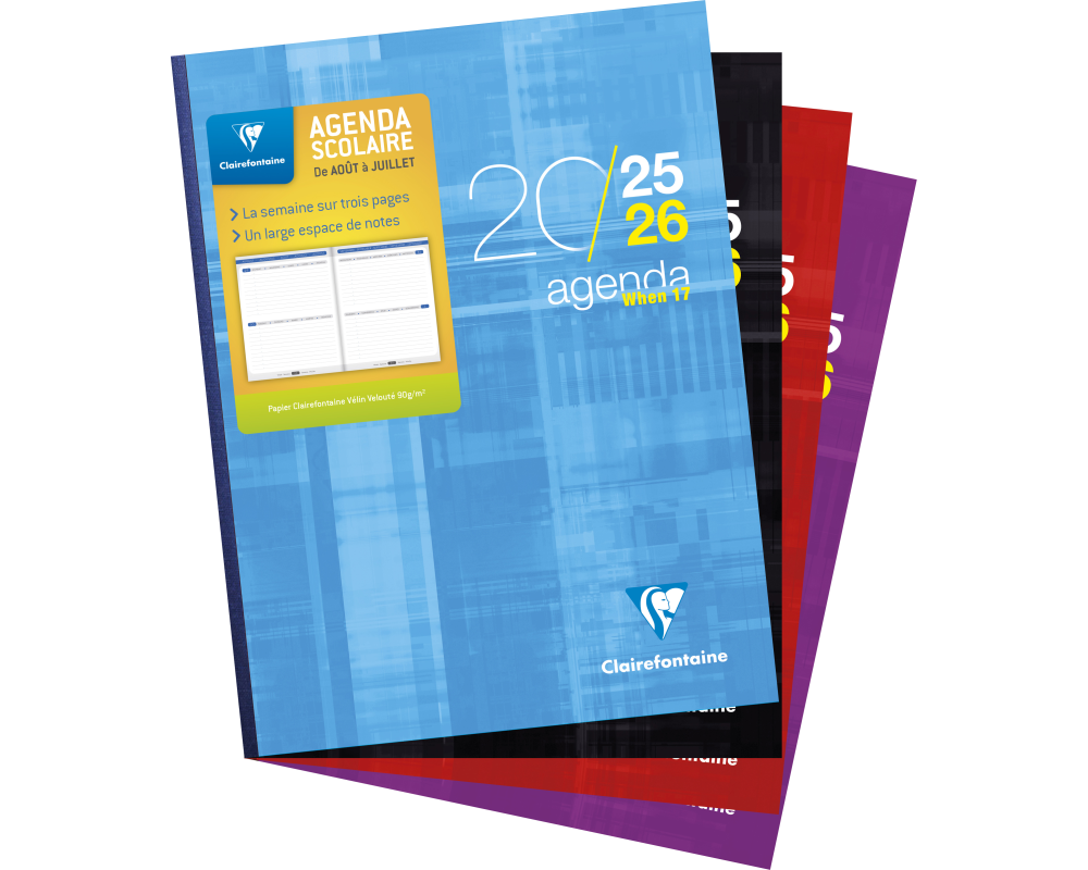 CLAIREFONTAINE Lehreragenda SAS When 17 25/26 9899C 1W/3S ass. ML 17x22cm