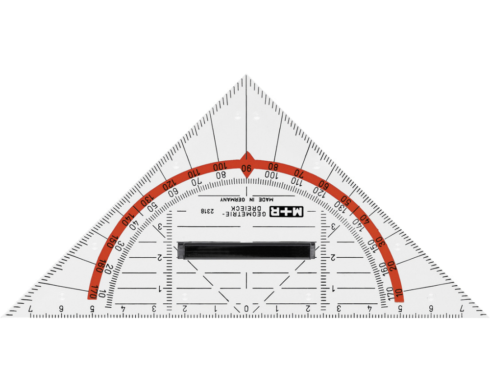 M+R Geometriedreieck 14cm 723180100 abnehmb.Griff Acryl