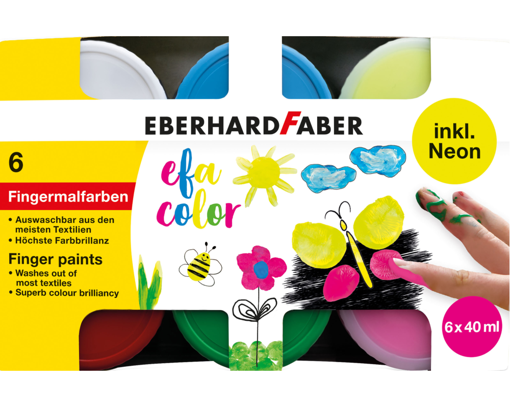 EBERHARD FABER Fingermalfarben Neon 578603 6x40ml