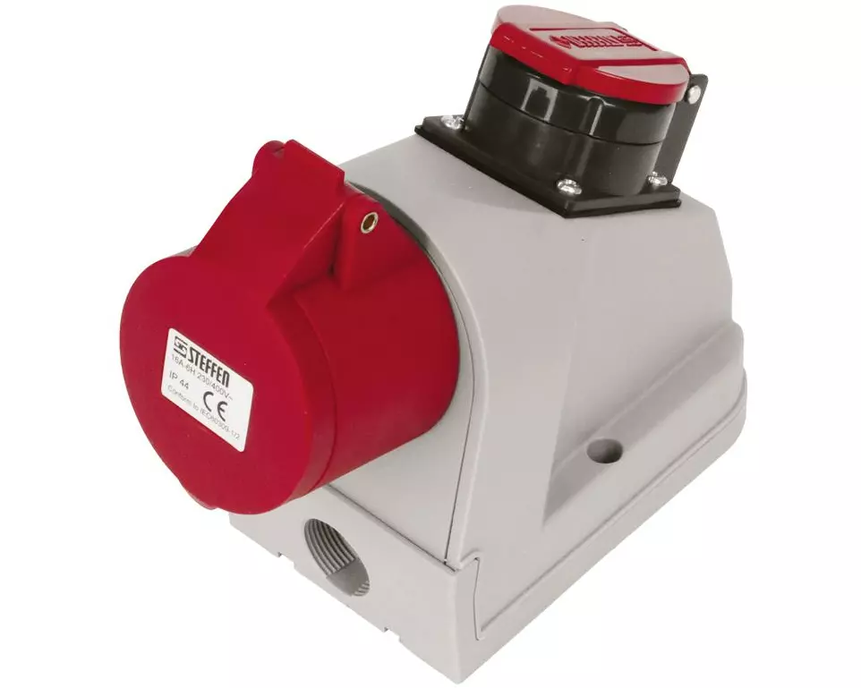 STEFFEN Wandsteckdose Kombi-Wandsteckdose CEE16/5 + T25 IP55