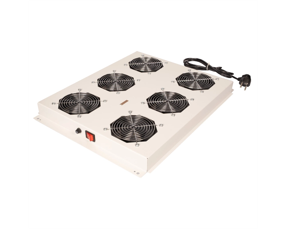 ROLINE 19-Zoll Dachlüftereinheit 6 Lüfter, ON/OFF für Serverschrank der PRO Serie grau