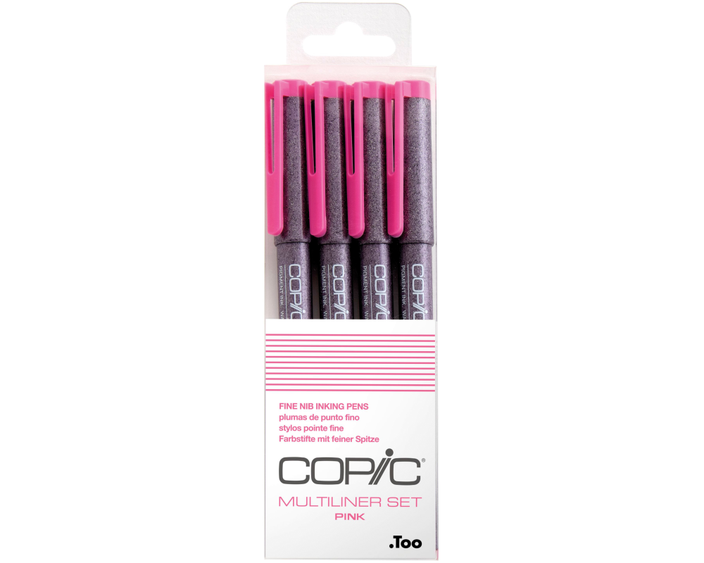 COPIC Multiliner 22075622 Pink Set, 4 Stück ass.