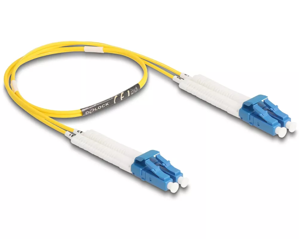 Delock LWL-Patchkabel Singlemode LC – LC, OS2, Duplex, 0.5 m