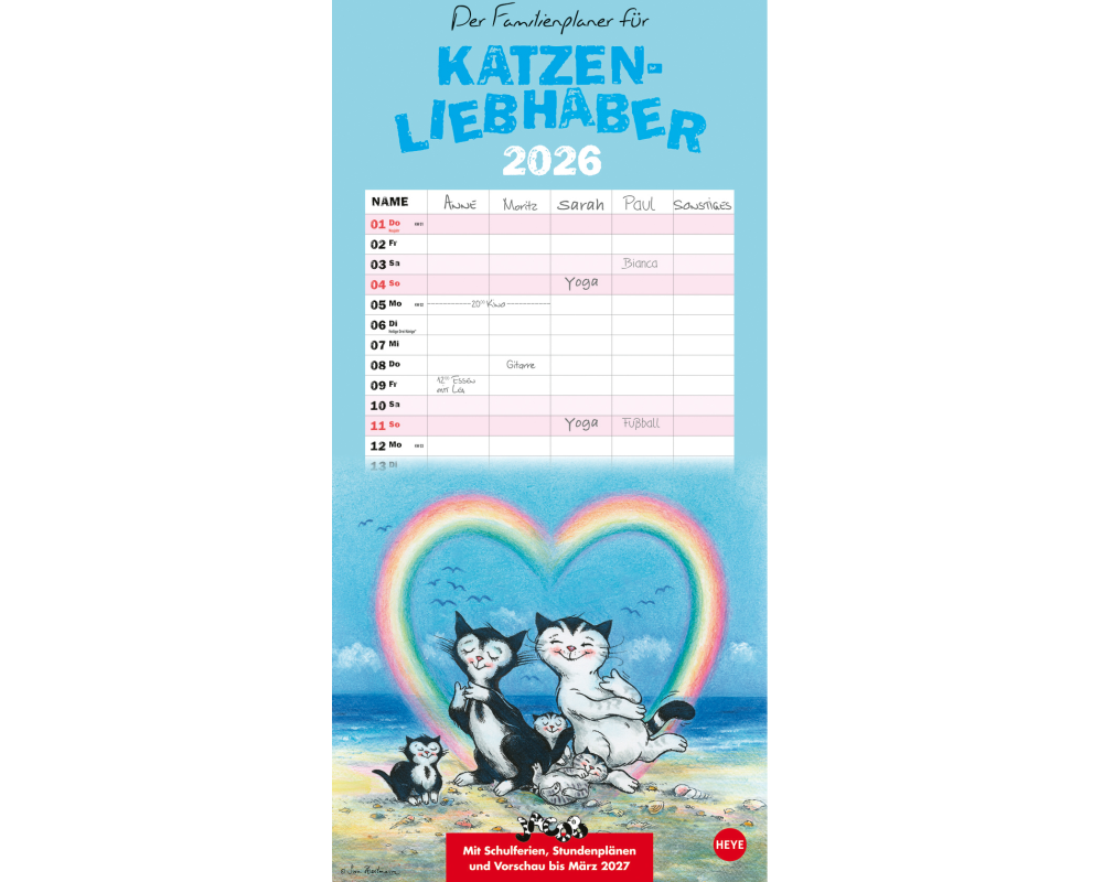 HEYE Familienpl. Kater Jacob 2026 1598+26 1M/1S DE 5 Spalten 21x45cm