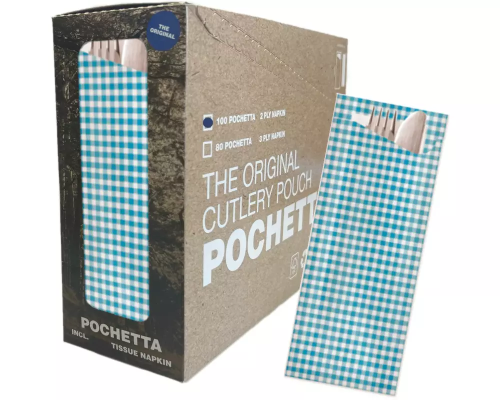 Pochetta Einweg-Besteckset Oktoberfest, 100 Stück, Blau / Weiss
