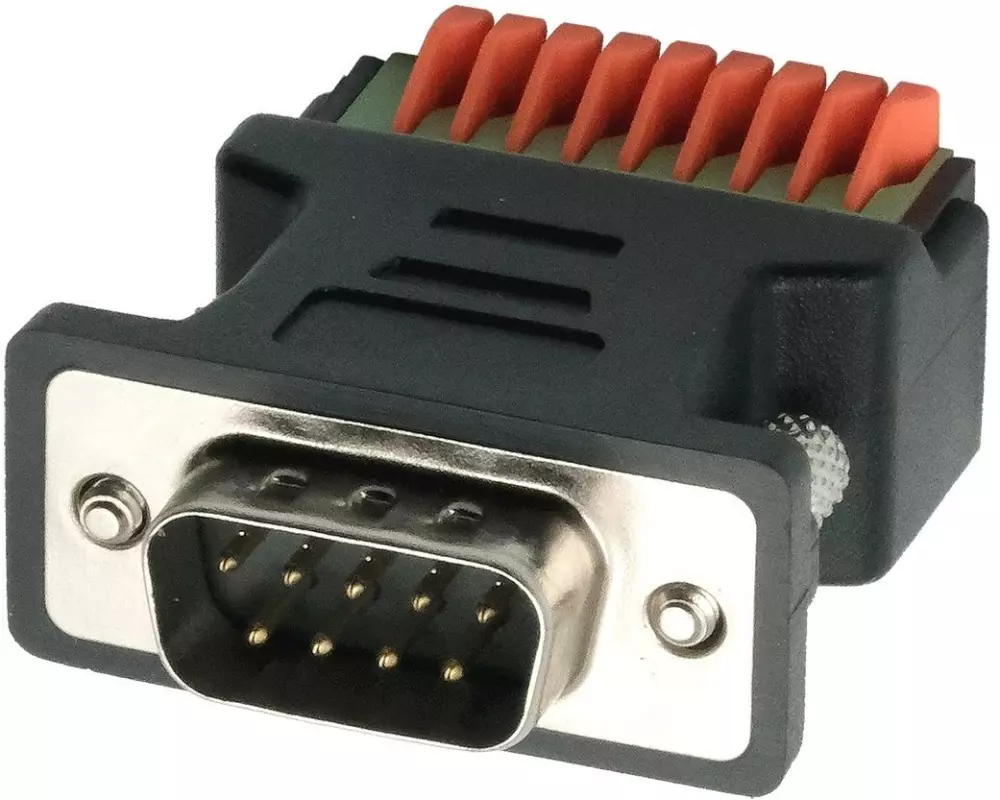 Exsys Adapter 9-pin Stecker zu 9-pin TerminalBlock mit Drucktaster