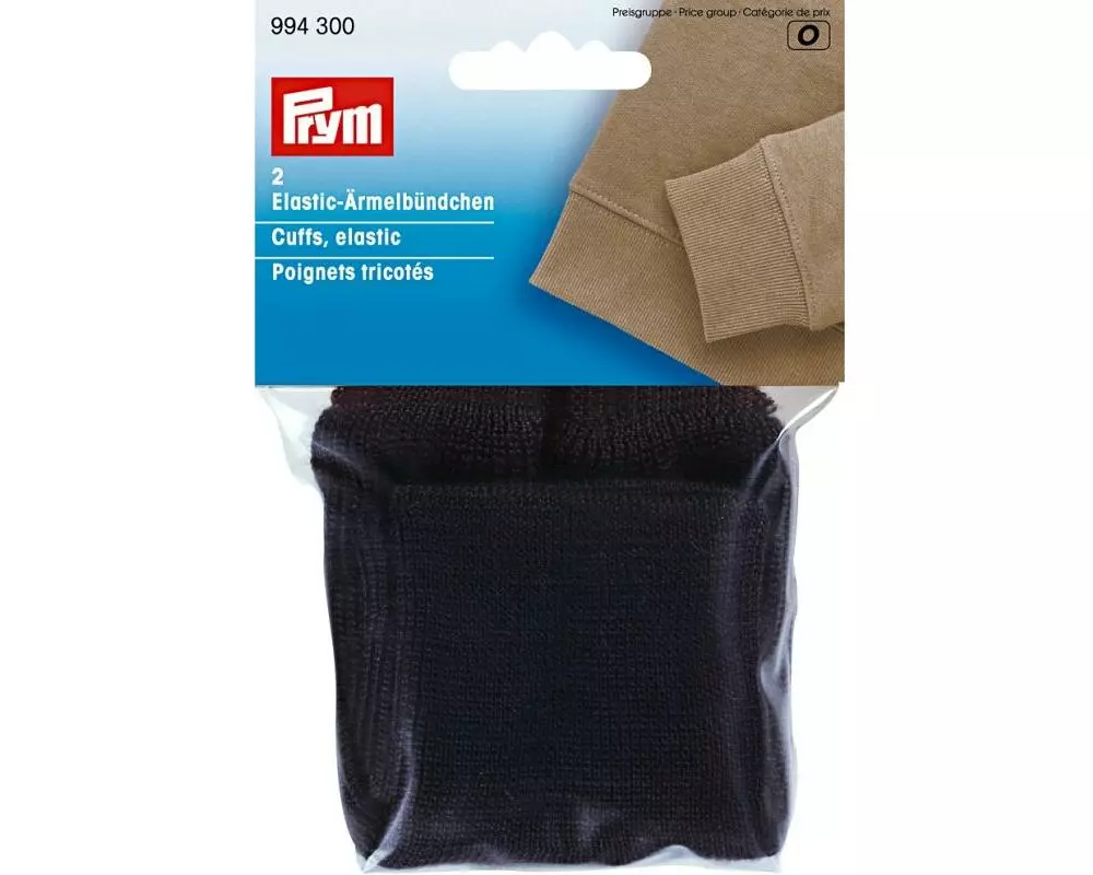 Prym Elastikband Ärmelbündchen Schwarz, 9 cm