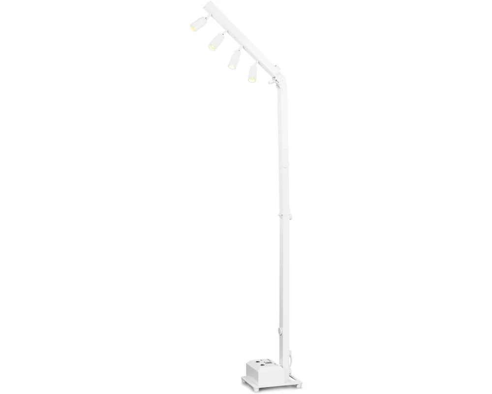 BeamZ BPL410 Weiss Standleuchte mit 4 Spots und Akkubetrieb Weiss