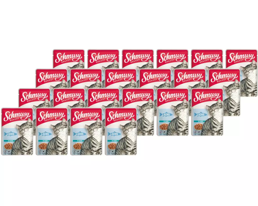 Schmusy Nassfutter Ragout Lachs Sauce, 22 x 100 g