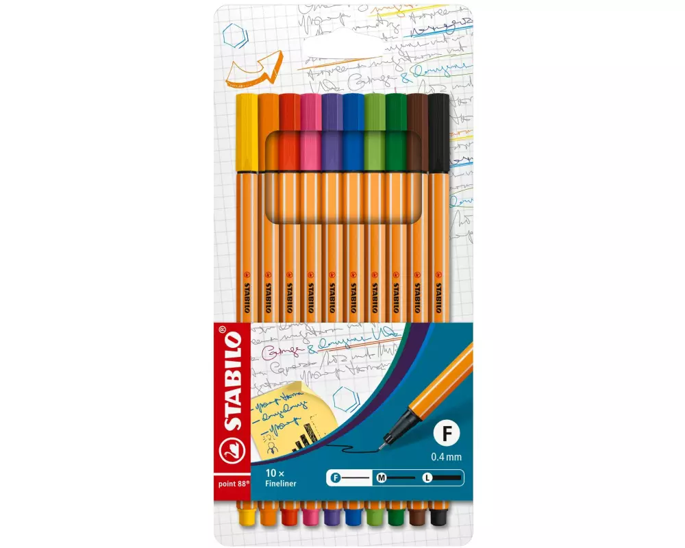 STABILO Fineliner point 88 10 Stück, Mehrfarbig