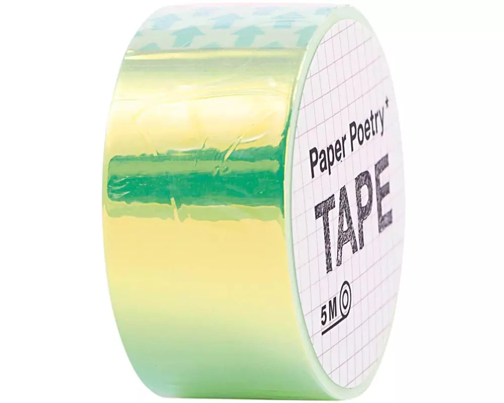 Rico Design Deko-Klebeband Mirror Rainbow 1.9 cm x 5 m, Grün