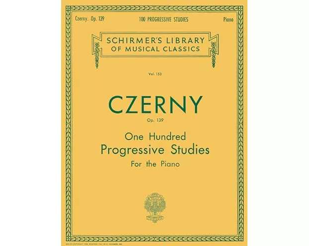 Carl Czerny 100 Progressive Studies Without Octaves, Op. 139 Schirmer Classics Vol. 153 Piano Technique Songbook Late Intermediate Method and Sheet Mu