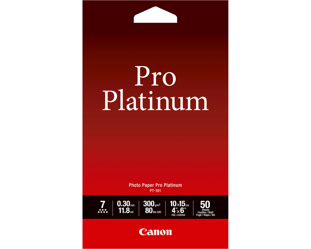 CANON Pro Platinum Photo Pap.10x15cm PT1014x6 InkJet glossy 300g 50 Blatt