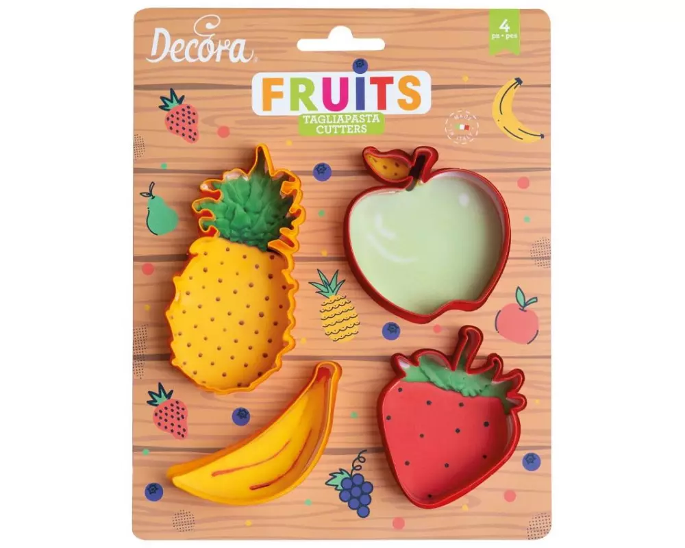 Decora Guetzli-Ausstecher-Set 4 Stück, Früchte