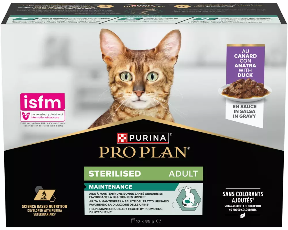 Purina Pro Plan Nassfutter Adult Sterilized Sauce Ente 10 x 85 g