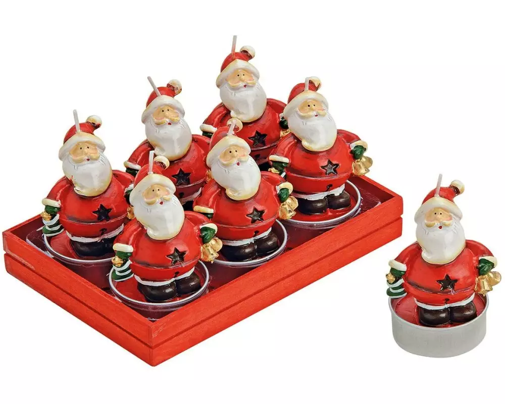 G. Wurm Teelichter Nikolaus 6-teilig 6 Stück, Rot