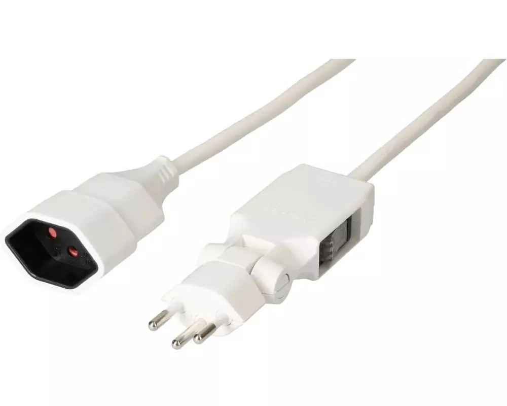 Max Hauri Verlängerungskabel 5 m T13 - T12 Clip-Clap, Weiss