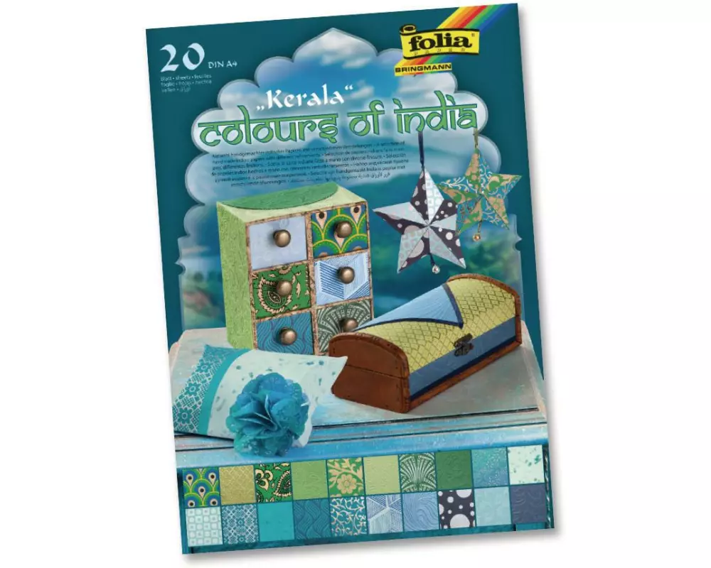 Folia Motivblock India Kerala Farbig assortiert