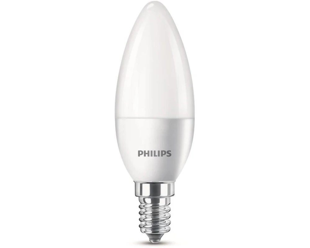 Philips LED Standard Kerze, E14 4er-Set Warmweiss 40W Ersatz, nondim