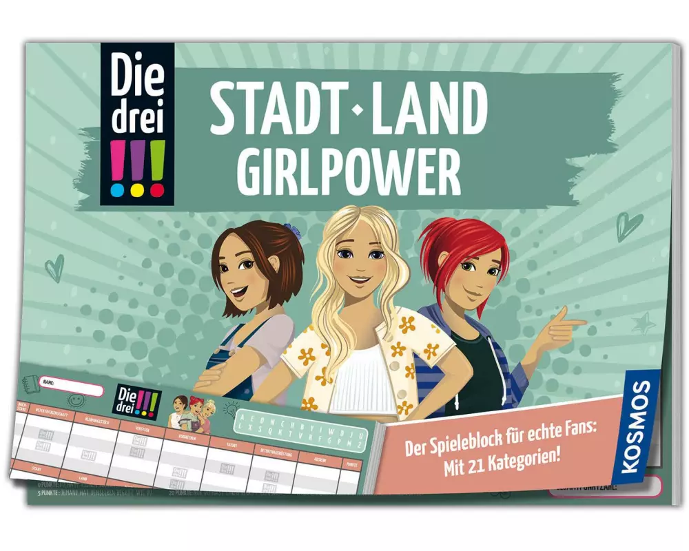 Kosmos Kinderspiel Die drei !!! Stadt Land Girlpower -DE-