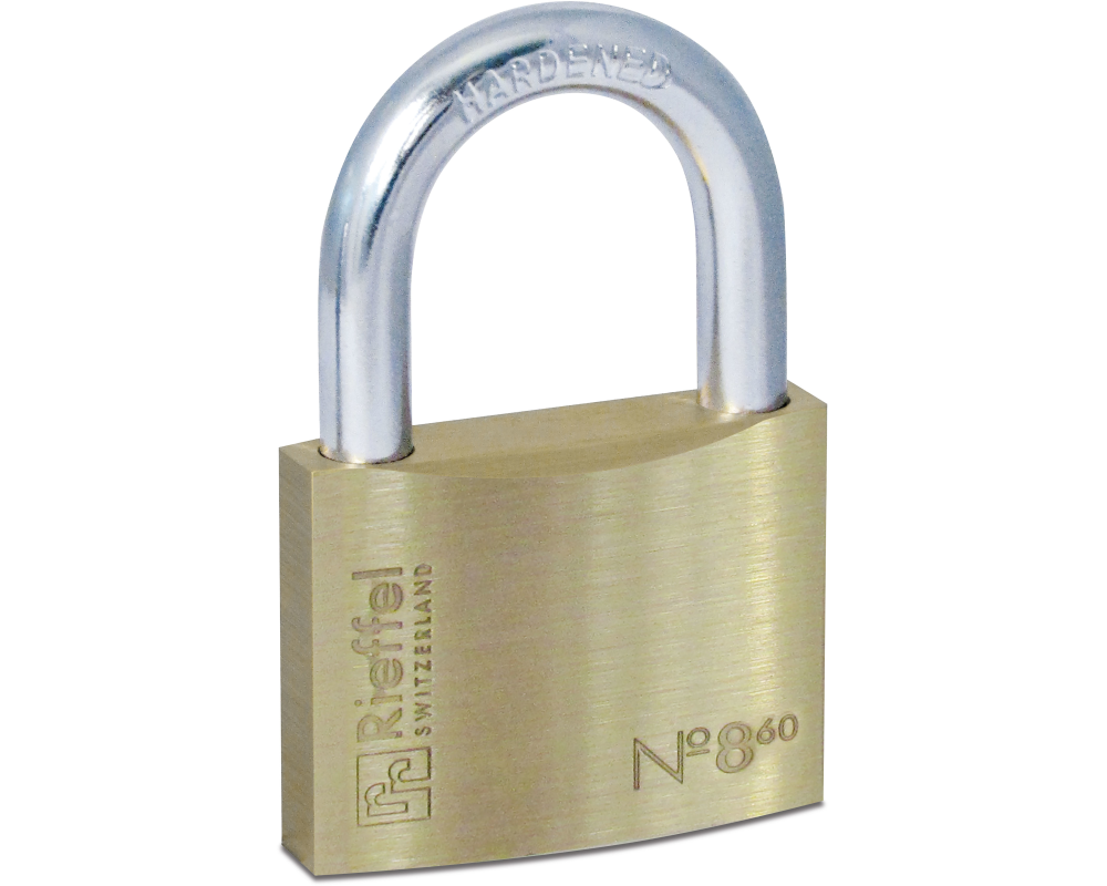 RIEFFEL SWITZERLAND Vorhängeschloss Nr.8 60mm 8/60 SB Messing