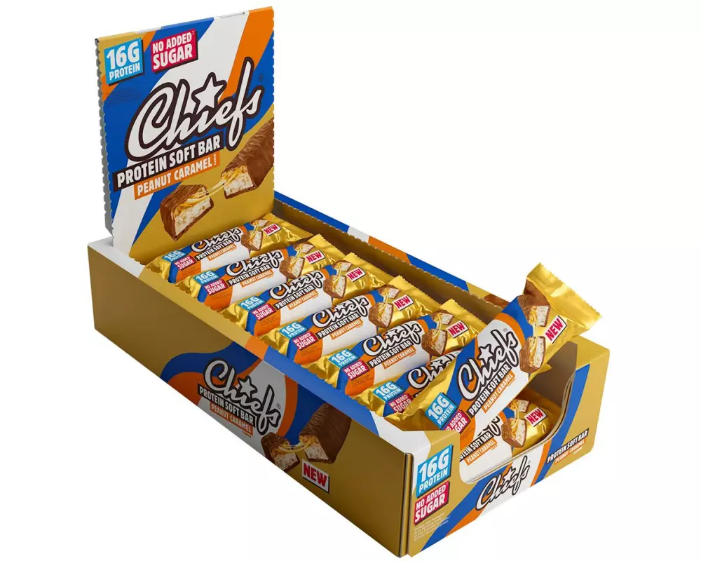 Chiefs Riegel Protein Softbar Erdnuss-Caramel, 15 x 16 g