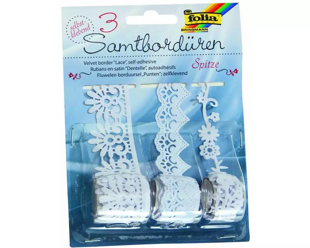 Folia Washi Tape Spitze Weiss