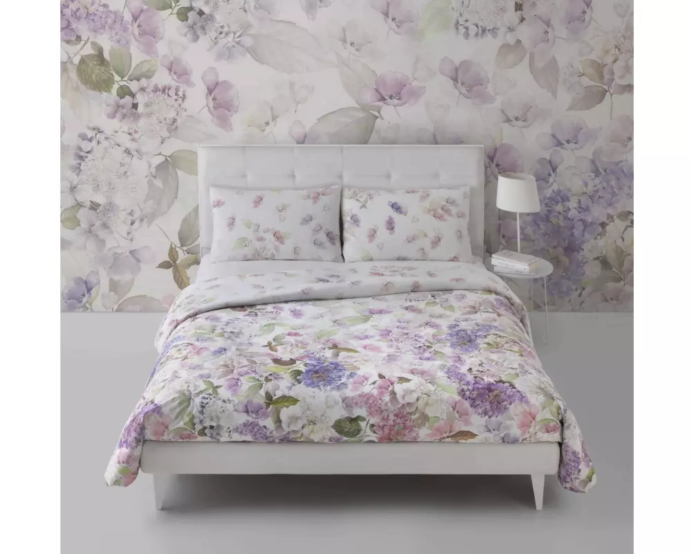 Mirabello Kopfkissenbezug Hydrangea 50 x 70 cm, Weiss